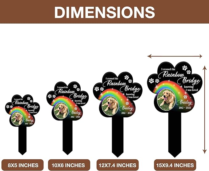 Customized Pet Sympathy Deceased Picture Grave Marker Losing A Dog Bereavement Photo Grave Marker In Loving Memory of Cat Plaque Sentimental Quote Animal Tribute Keepsake Gift Garden Decor