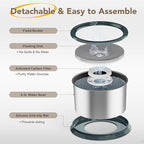 1.6 Gallon Dog Water Bowl, 6.5L/220oz Stainless Steel No Spill Water Bowls for Large Dogs, Super Large Capacity Splash Proof Pet Slow Drinking Water Bowl with Anti-Slip Mat for Mess Drinkers