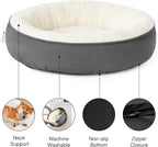 Love's cabin Round Donut Cat and Dog Cushion Bed, 30in Pet Bed for Medium or Large Dogs, Anti-Slip & Water-Resistant Bottom, Soft Durable Fabric Pet beds, Washable Calming Cat & Dog Bed Dark Grey