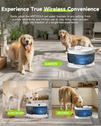 Wireless Dog Water Fountain with 40 Filter,Battery Operated Dog Water Dispenser with Motion Sensor, 237 oz/ 7L Cordless Fountain Water Bowl for Large Dogs Cat(Replacement Filter for 10 Months)