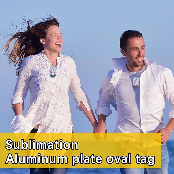 18 pcs Sublimation Dog Tags Blanks,Sublimation Necklace Blank Metal Sublimation Tag Pendants Double Sided Blank Sublimation Tags,Dog tag Chain Dog tag Sublimation Blank Metal