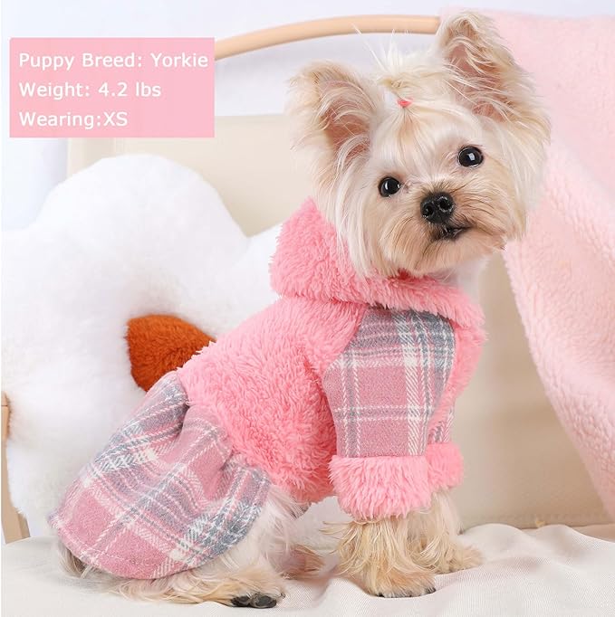 Dog Hoodie Dog Sweater Puppy Clothes for Small Dogs Boy Girl Pet Hoodies for Dogs Cold Weather Doggie Coats Fall Doggy Sweatshirt for Chihuahua Yorkie Cat Sweater Costumes, XS, Pink
