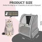 Cat Backpack Carrier,Pet Carrier Airline Approved for Small Dog Cat Puppy Kitten Bunny,Ventilated Mesh Design Animal Backpack for Hiking Camping Travel Bag (Light Grey)