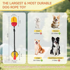 Interactive Dog Toys Tug of War,Dog Puzzle Toy Squeaky for Medium Large Breed Mental Stimulation,Indestructible Food Dispensing Dog Toy to Keep Busy,Red Yellow