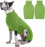 IECOii Great Dane Sweater,5XL Extra Large Sweater for Giant Breed Dogs in Winter,Turtleneck Cold Weather Knit Clothes,Machine Washable,Elastic Pullover for Saint Bernard,Mastiff (Grass Green,XXXXXL)