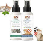 Cat Spray 2-Pack Furniture Saver Kit – 150ml Cat Deterrent Spray + Calming Catnip Spray – Anti-Scratch Training & Stress Relief Solution for Indoor Cats & Kittens