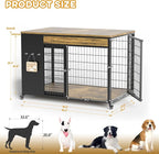 38" Dog Crate Furniture - Dog Crate with DIY Frame, Sliding Door Indoor Kennel, Wooden Dog Cage End Table, for Medium/Large Breed, Rustic Brown Size L