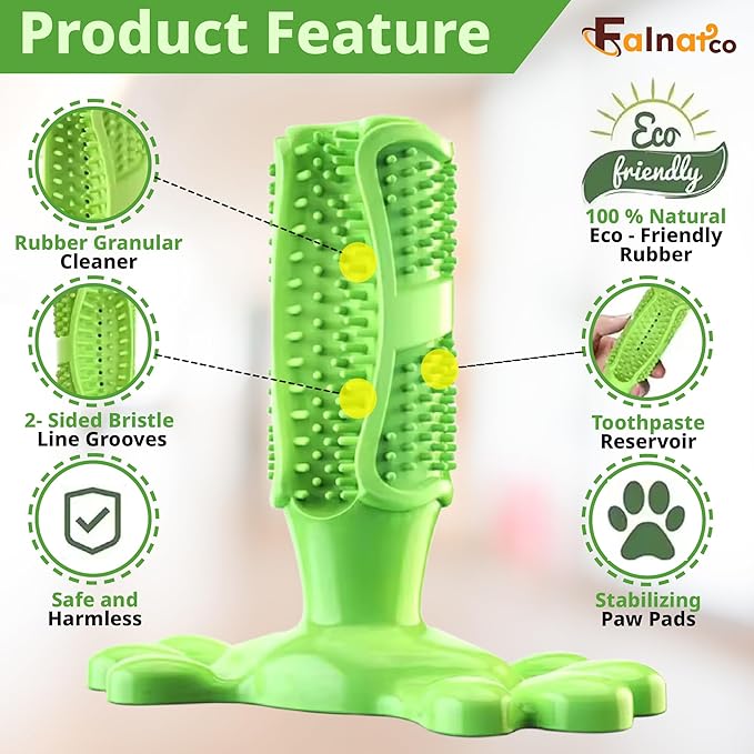 Chew Toy for Dog Toothbrush Stick Dog Toys for Aggressive Chewers Interactive Toys Treats Tough Toy to Keep Them Busy Chew for Small Dogs (Green, M)