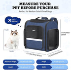 Pawtners Dog Backpack Carrier Dog Carrier with Anti-Scratch Mesh with Great Ventilation, Large Pet Carrier Backpack for Small Dogs & Large Cats, Foldable Designed Pet Backpack Perfect for Travel
