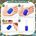 Yinkin 200 Pcs Personalized Military Dog Tags Set Including 100 Pcs Aluminum Blank Dog Tags for Engraving 100 Ball Steel Chain Rectangle Metal Blank Stamping Label for DIY Craft(Blue)