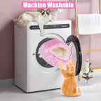 Cat Beds & Dog Bed with Cover Cave, Dog Beds for Small Dogs, Round Soft Plush Donut Calming Pet Bed for Indoor Cats or Small Dog, Washable Puppy Bed with Non-Slip Bottom-24inch