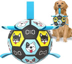 7" Dog Toy Soccer Ball with Straps, Herding Ball for Dogs, Outdoor Interactive Dog Toy, Dog Fetch Toy, Ideal for Medium & Large Dogs, Great Puppy Birthday Gifts