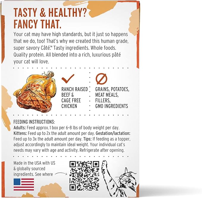 The Honest Kitchen Câté™ Grain Free Beef & Chicken Pâté Wet Cat Food, 5.5 oz (Pack of 12)