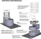 Sfozstra Automatic Gravity Water Dispenser: 5L Gray Stainless Steel Pet Bowl Waterer with Waterproof Pad - Raised Edge Water Feeder for Cats & Small Dogs Indoor/Outdoor