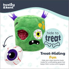 Huxley & Kent Dog Plush Toy w/ Squeaker - Interactive Dog Toys For Puppies & Adult Dogs - Diamond Mesh Tech Lined Puppy Plush Toys - Easy-to-Clean Pet Toy (Pop n' Fetch Zombie Pop-Eye,Small)