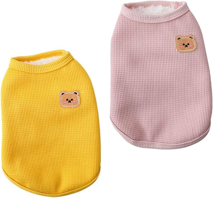 Unisex Soft Breathable Stretchy Cats & Dogs Tee Shirts - Warm Winter Vest - Medium & Small Dog Apparel