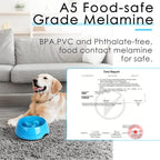 Super Design Slow Feeder Dog Bowl, Blue, Melamine, 1.5 Cup, Non-Skid Base, Heat-Resistant, Safe for Multiple Pets, Easy to Clean, Suitable for Medium to Large Dogs
