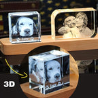 Pet Memorial Gifts for Dogs Cats Horses，Personalized Pet 3D Crystal Photo，Custom 3D Pictures,Engraved Crystal in Memory of Dog,3D Laser Etched Picture, Customized Gifts