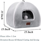 Cat Bed for Indoor Cats - Cat Cave Bed Cat House Cat Tent with Removable Washable Cushioned Pillow, Soft and Self Warming Kitten beds,Cat Beds & Furniture,for Small and Medium Pet Bed.