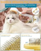 FURGO 3-in-1 Pet Steam Brush for Dogs & Cats – Reduces Static, Replaceable Heads, One-Touch Hair Ejection, Dog Spray Brush for Shedding Control(Long&Short)