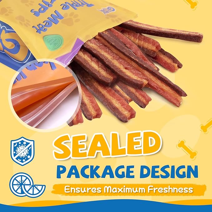 gazeupon Dog Jerky Treats,Triple Flavored Meat Strips for Dogs,Healthy Training Treats for Dogs,Made with Real Chicken,Duck,Beef,14.1 oz