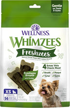 WHIMZEES Wellness Freshzees Dog Dental Treats, Natural Chews, Extra Small Size Stick, (56 Count)