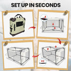 Large Cat Carrier for Car Travel, Soft Sided Collapsible Pet Carrier for Outdoor and Indoor Uses, Roomy Extra Large Cat Carrier for 2 Kittens or Puppies Up to 50lbs (Brown)