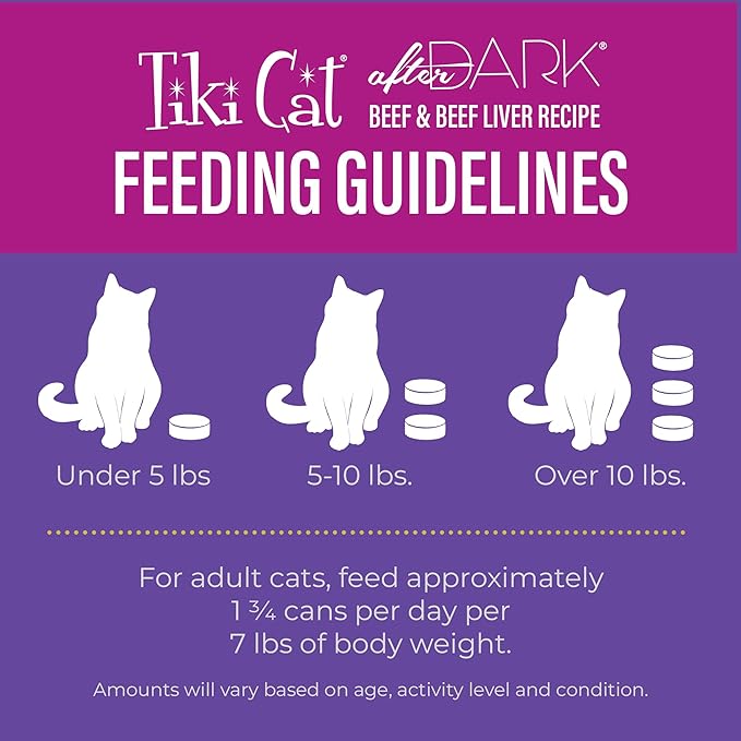 Tiki Cat After Dark Soft Pate, Beef & Beef Liver, High-Protein and 100% Non-GMO Ingredients, Wet Cat Food for Adult Cats, 3 oz. Can (12 Count)