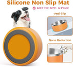 LIHONG Stainless Steel Dog Bowls for Small Meidum Sized Dogs,Dog Food Water Bowls No Slip,Dishwasher Safe(40oz,Orange)