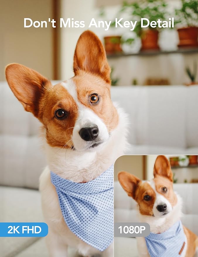 GNCC 2K Cameras for Home Security-Indoor Pan/Tilt Cameras for Baby Monitor/Pet Camera with Phone App, Night Vision, Motion Detection, 2-Way Audio, 24/7 SD Recordings, 2.4Ghz WiFi (4Pack)