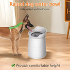 Elevated Dog Bowls for Large Dogs-[15.4-inch high],4.4L No Spill Dog Water Bowl, Adjustable Raised Bowls,Stainless Steel Water Bowl/Non-Slip/Water Dispenser