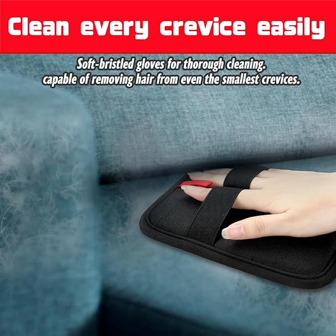 2PCS New Upgraded Thickened Electrostatic Pet Hair Removal Gloves Brush,Reusable Cat Dog Hair Remover Grooming Gloves,Double Sided Washable Static Animal Fur Removal Tool for Couch,Carpet,Clothes