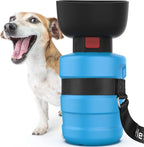 Lesotc Dog Water Bottle, Portable Water Dispenser with Bowl, Leak Proof Pet Travel Squeeze Bottle, Puppy Essentials Dog Stuff Accessories for Outdoor Walking, Hiking, Camping