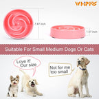 Whippy Slow Feeder Maze Bowl - Anti-Slip, No Choking, Interactive, Bloat Stop - Medium, Pink