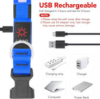 Vizpet LED Dog Collar, Light Up Dog Collar Adjustable USB Rechargeable Super Bright Safety Light Glowing Collars for Dogs(Small,Blue)