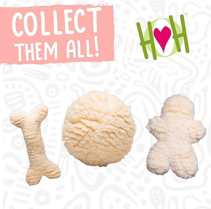 HuggleHounds Plush Dog Toy - Fuzzy Dog Toy, Plush, Soft Fleece, Interactive, Durable, For Small and Large Breeds, Puppy Toy - HuggleFleece Man, Grey