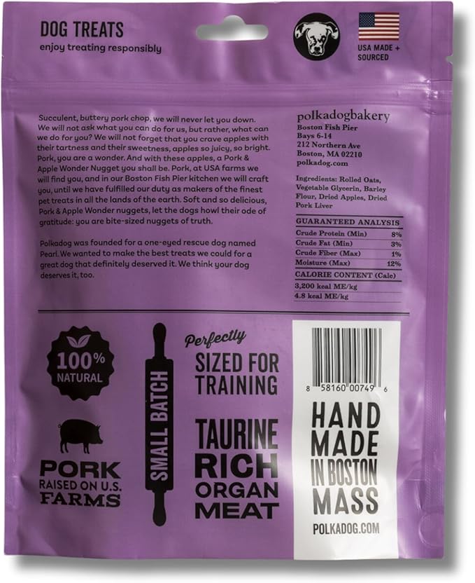 Polkadog Wonder Nuggets Variety 3-Pack– Includes Peanut Butter, Turkey & Cranberry, Apple & Pork – Soft & Chewy, Limited Ingredient Healthy Training Treats – Natural, Made in USA – 10 oz (Pack of 3)