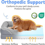 Washable Orthopedic Large Dog Bed - Removable Waterproof Cover with Bolster Extra Large Dog Bed Foam Support XL Large Big Pet Dogs Beds