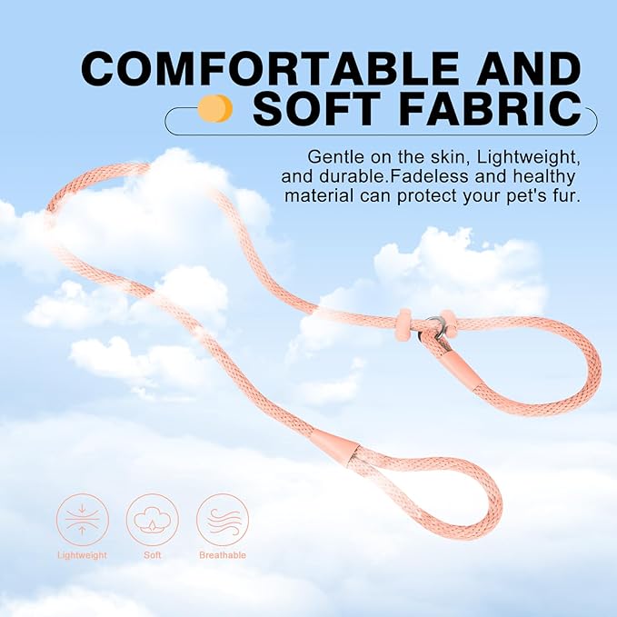 Lynxking Dog Leash Slip Lead Reflective Breathable Rope Comfortable Strong No Pull Slip On Pet Training Lead for Dogs