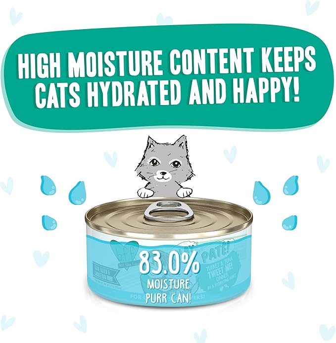 B.F.F. Play - Best Feline Friend Paté Lovers, Aw Yeah!, Turkey & Tuna Tweet Me! with Turkey & Tuna, 5.5oz Can (Pack of 8)