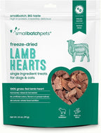 smallbatch Pets Premium Freeze-Dried Lamb Heart Treats for Dogs and Cats, 3.5 oz, Made and Sourced in The USA, Single Ingredient, Humanely Raise Meat, No Preservatives or Anything Artificial Ever