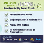 Pawstruck Natural Slow Roasted Pig Snouts for Dogs – Premium Single Ingredient Low Fat Pork Chew Treat for All Breeds – No Artificial Preservatives – 10 Count