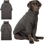 ASENKU XL Dog Sweater, Dog Sweaters for Extra Large Dogs,Pet Sweatshirt Apparel Turtleneck Pullover Winter Pitbull, Labrador Retriever(Dark Grey, X-Large)