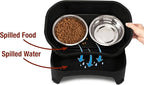 Neater Feeder Express Mess Proof Dog Bowls Elevated for Medium and Large Breed – Made in USA – No Spill Raised Slow Feeder Elevated Dog Bowl Stand, Slow Feed Food and Water Bowl Set, Black