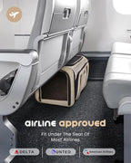 MIDOG Cat Carrier Soft for Small to Medium-Sized Cats,Up to 15 Lbs, TSA Airline Approved Soft Sided Pet Carrier,Collapsible Travel Cat Bag(Beige)