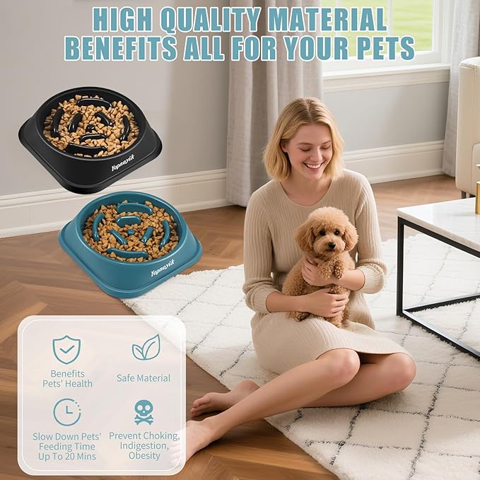 Slow Feeder Dog Bowls 3PCS, Anti-Choking Puzzle for Small Breeds