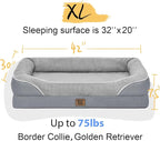 Orthopedic Removable Large Dog Bed -XL Large Dog Bed with Washable Cover and Removable Bolsters Non-Slip Bottom & Waterproof Pet Bed Sofa