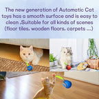 2025 Upgraded Self-Moving Cat Toy Ball with Tail (2-Pack) - Rechargeable Smart Interactive Kitten Toys, 2-Speed Modes, Bite-Resistant Indoor Exercise Toys for Bored Cats (Blue&Orange)