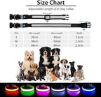 Pceotllar Rechargeable Led Dog Collar - Automatic 7-Color Changes, Water Resistant for Night Walking, Bright Glow (Black, S)