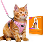 Halypet Cat Harness and Leash Set [MAX Safety 4th-Gen Upgrade] Escape Proof Adjustable Cat Leash Comfortable Soft Vest Easy to Wear Kitten Harness with Reflective Strip for Cats Walking, S Pink